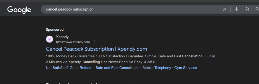 Misleading ads by Xpendy.com