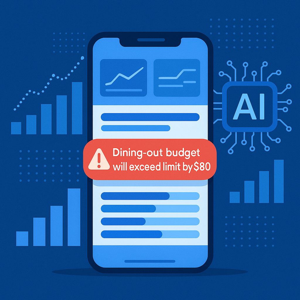 AI-driven budgeting tool interpreting spending behavior