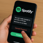User trying to cancel Spotify Premium on smartphone