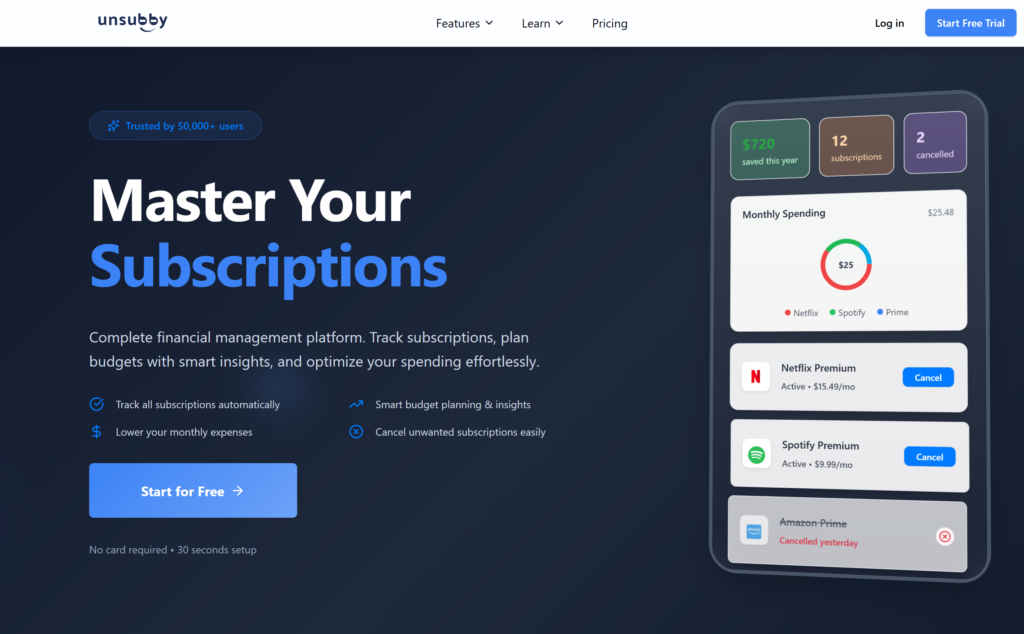 Unsubby Review 2026 - Subscription Management Platform